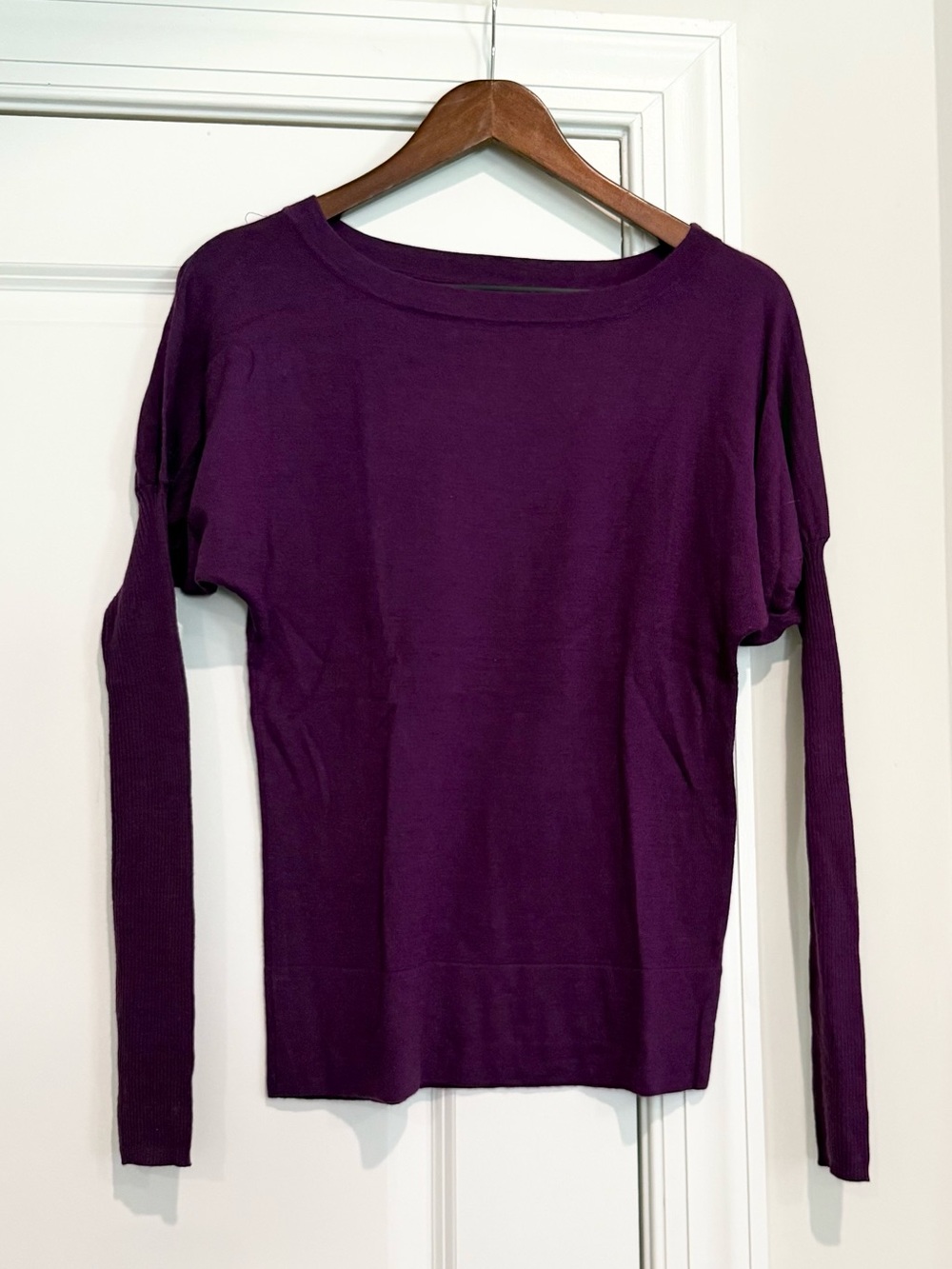The Limited Grape Boatneck Long-Sleeve Knit Top